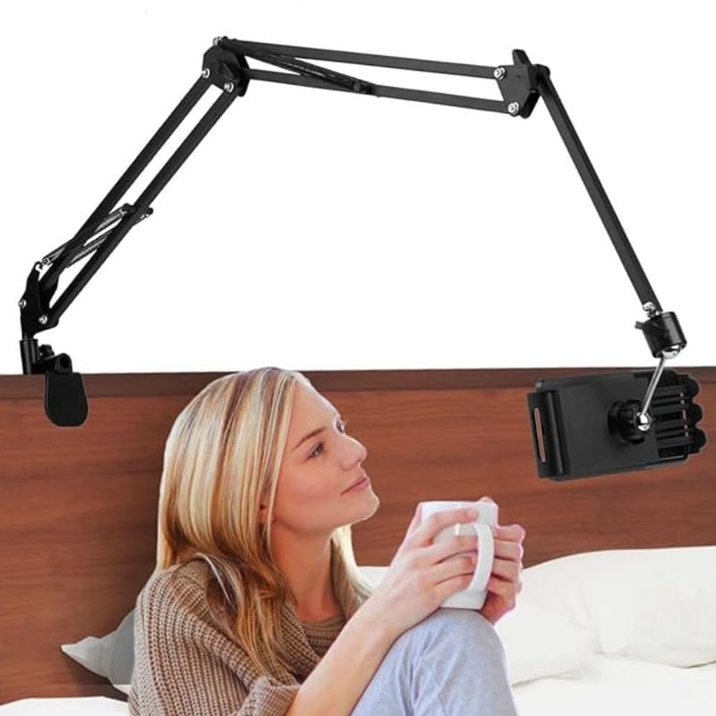 Drumstone (Amazing 15 Years Warranty 360° Rotatable Tablet and Mobile Phone Holder for Bed - Adjustable Stand with Sturdy Metal Arm - Best Gift for Phone Lovers