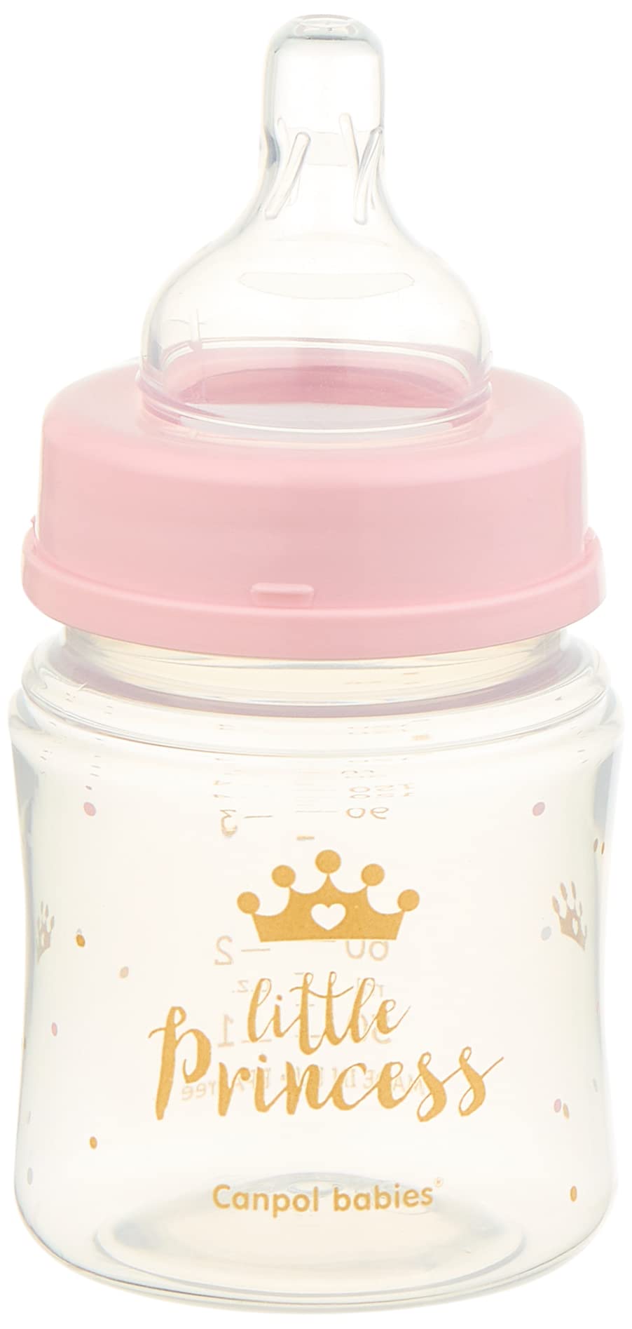 Canpol babies 35/233- EasyStart anti-colic wide neck bottle PP 120ml with silicon teat size 0-3m Bpa free-Royal Baby-Rose