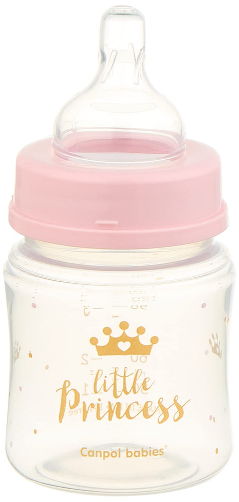 Canpol babies 35/233- EasyStart anti-colic wide neck bottle PP 120ml with silicon teat size 0-3m Bpa free-Royal Baby-Rose