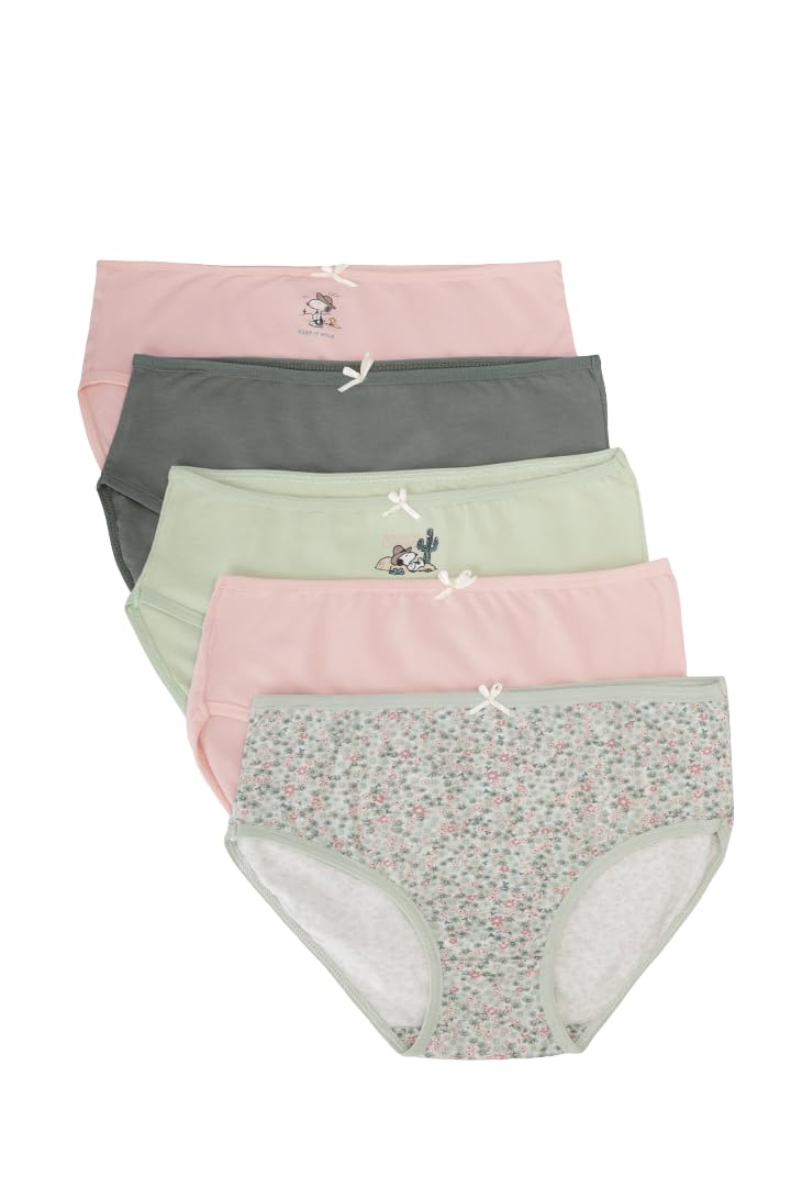 CARINA Girls Pack of 5 Girly Brief Panties Underwear