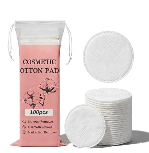 Premium Cotton squaer for Face - 100% Pure Cotton Face Pads in Re-closable Bag - Hypoallergenic, Lint-Free Makeup Remover Pads - Ideal for Facial Cleansing -100pcs
