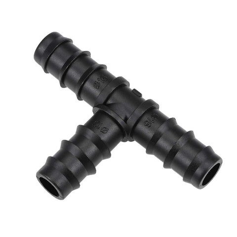 sourcing map Barb Drip Tee Pipe Connector 16PE Hose Fitting for Garden Agricultural Irrigation System, Plastic 15pcs
