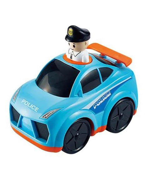 "Press and Go" Police Car Toy for Kids - Blue, 12 Months and Above - Develops Motor Skills and Hand-Eye Coordination