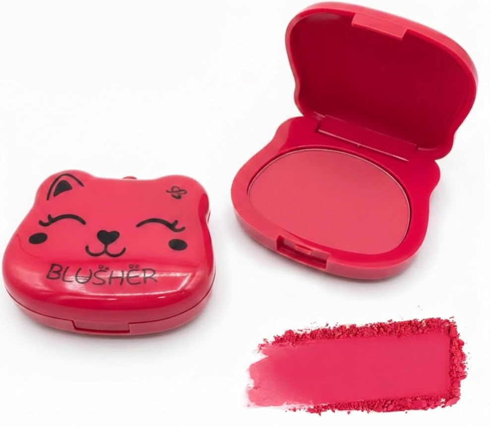Matte Face Blush Matte Shimmer Long Lasting Lightweight Portable Highlight Pressed Powder Makeup for Women Girls-3.2G) (N1)