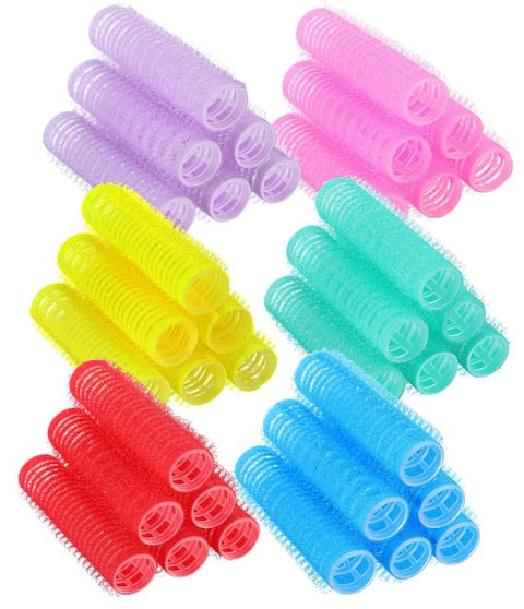 10 Pieces Nylon Hair Rollers Curlers Set, Small Self Grip Salon Hairdressing Curlers Hair Rollers DIY Rat Tail Comb Hairdressing Tools for Women, Classic Colors Set- 6cm *1.5cm