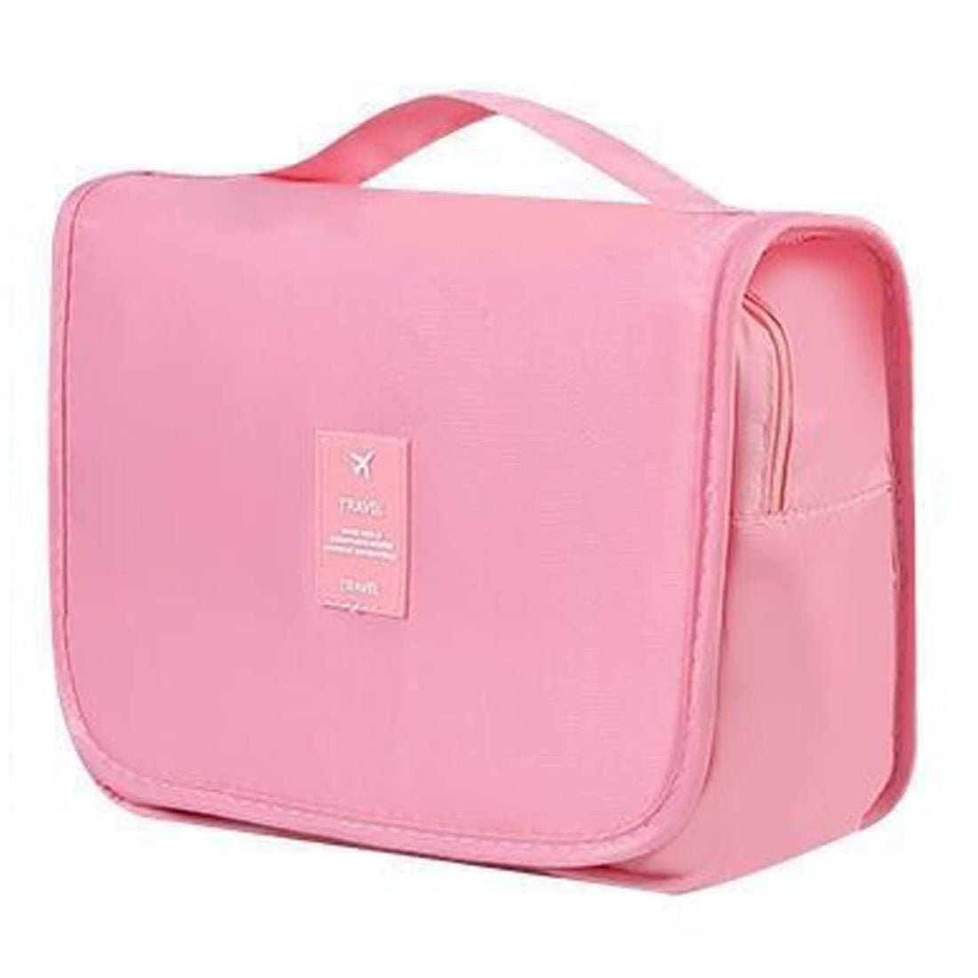 Travel Hanging Toiletry Wash Bag, Veyarien Folding Waterproof Makeup Cosmetic Bags Organizer for Women Ladies Girls, Pink