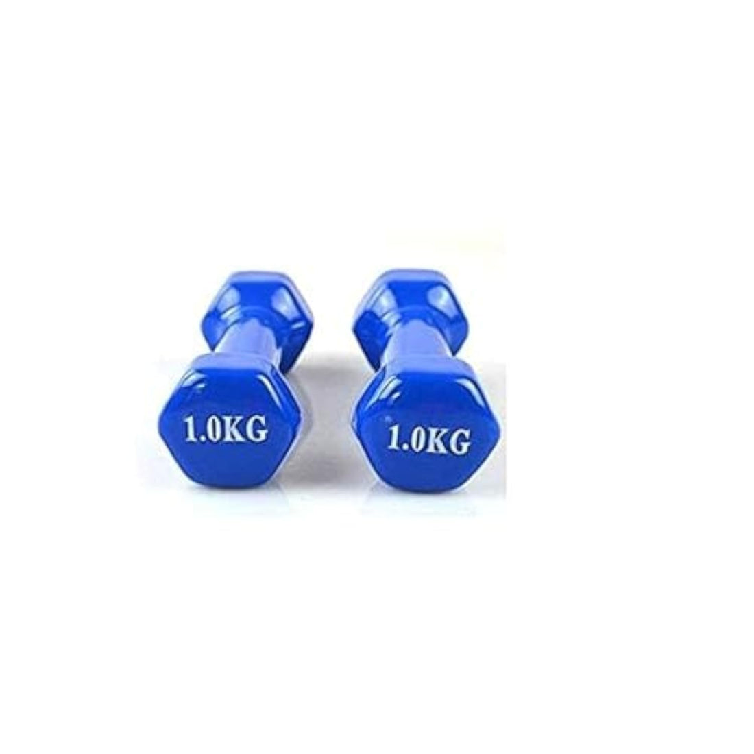 Double dumbbells vinyl - 1 kg, set of 2 pieces - blue