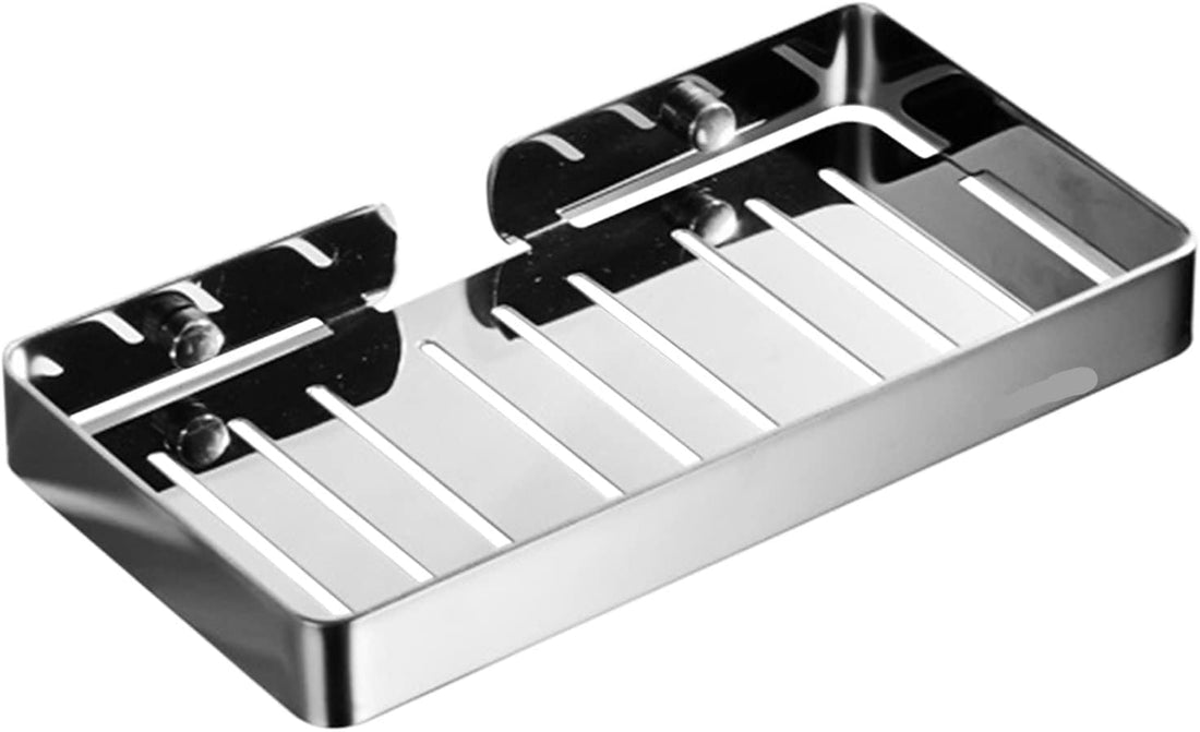 Soap Dish Rack Wall Mounted Soap Dish Rack Stainless Steel Soap Dish Rack with Efficient Drainage System and Screws Fixing for Bathroom Clean and Dry