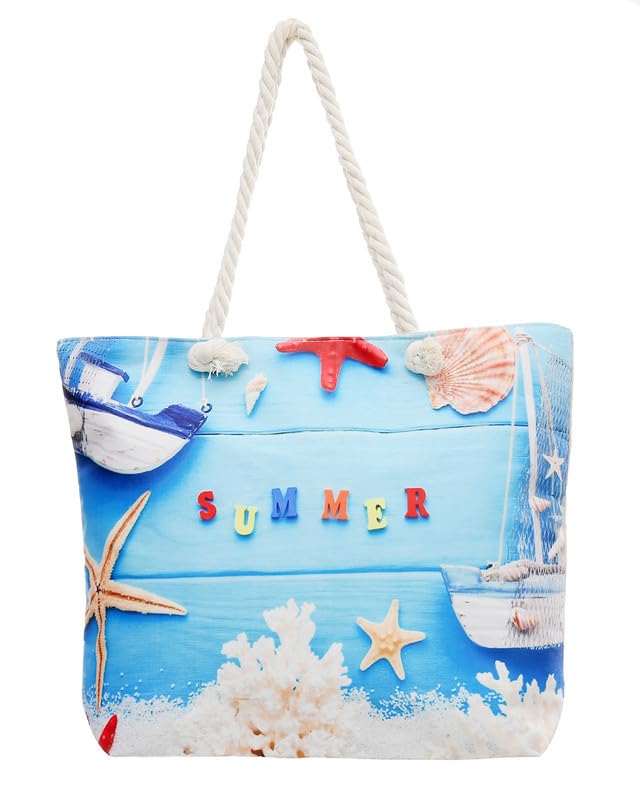 Migo 2501-5 Beach Bag, 41 cm x 39 cm x 12 cm Size, Beach Printing