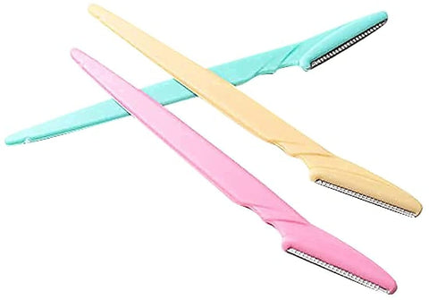 Variety of Beauty Facial Razors | Eyebrow Razor Shaper | Dermaplaning Blades | Cheek & Face Shaver | Hair Remover | Unisex Adults | Multicolor (Green, Orange, Pink) | Stainless Steel | Contemporary