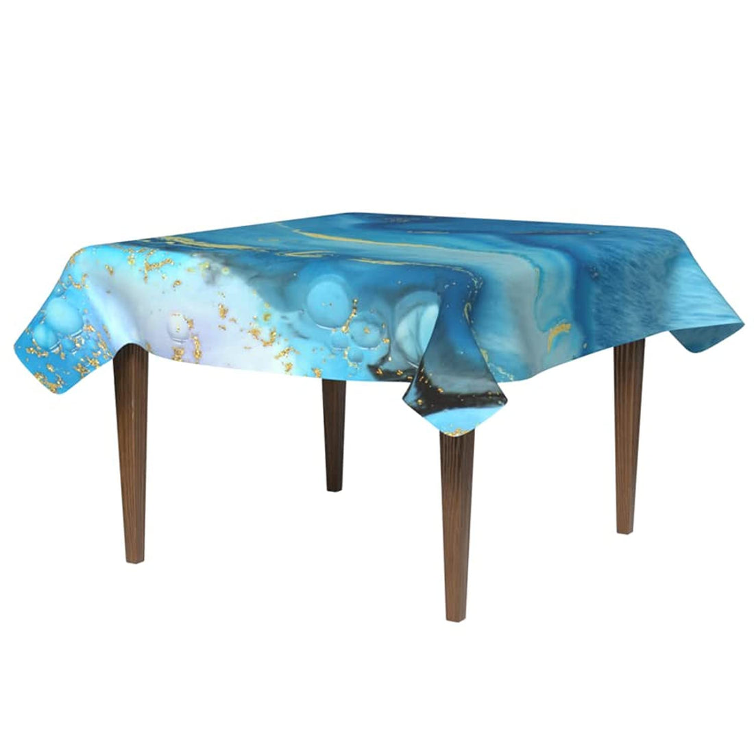 ART MOOD HOME Waterproof Polyester Fabric Blues tablecloth waterproof Blue 140x140 CM CM