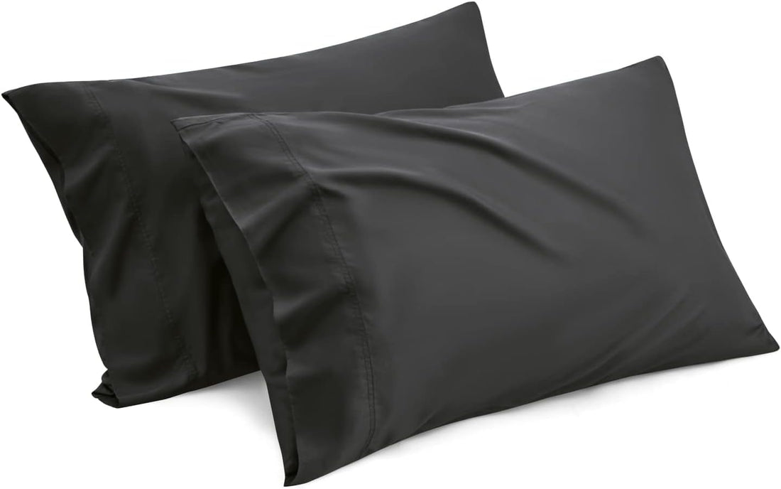 Moro Moro 3 Cooling Pillow Cases Queen Size 2 Pack - Rayon Bamboo Pillow Cover, Cool Black Pillowcase, Soft Breathable Pillow Covers with Envelope Closure, Gift for Hot Sleepers in Summer