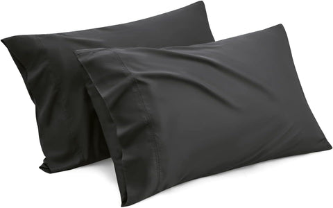 Moro Moro 3 Cooling Pillow Cases Queen Size 2 Pack - Rayon Bamboo Pillow Cover, Cool Black Pillowcase, Soft Breathable Pillow Covers with Envelope Closure, Gift for Hot Sleepers in Summer