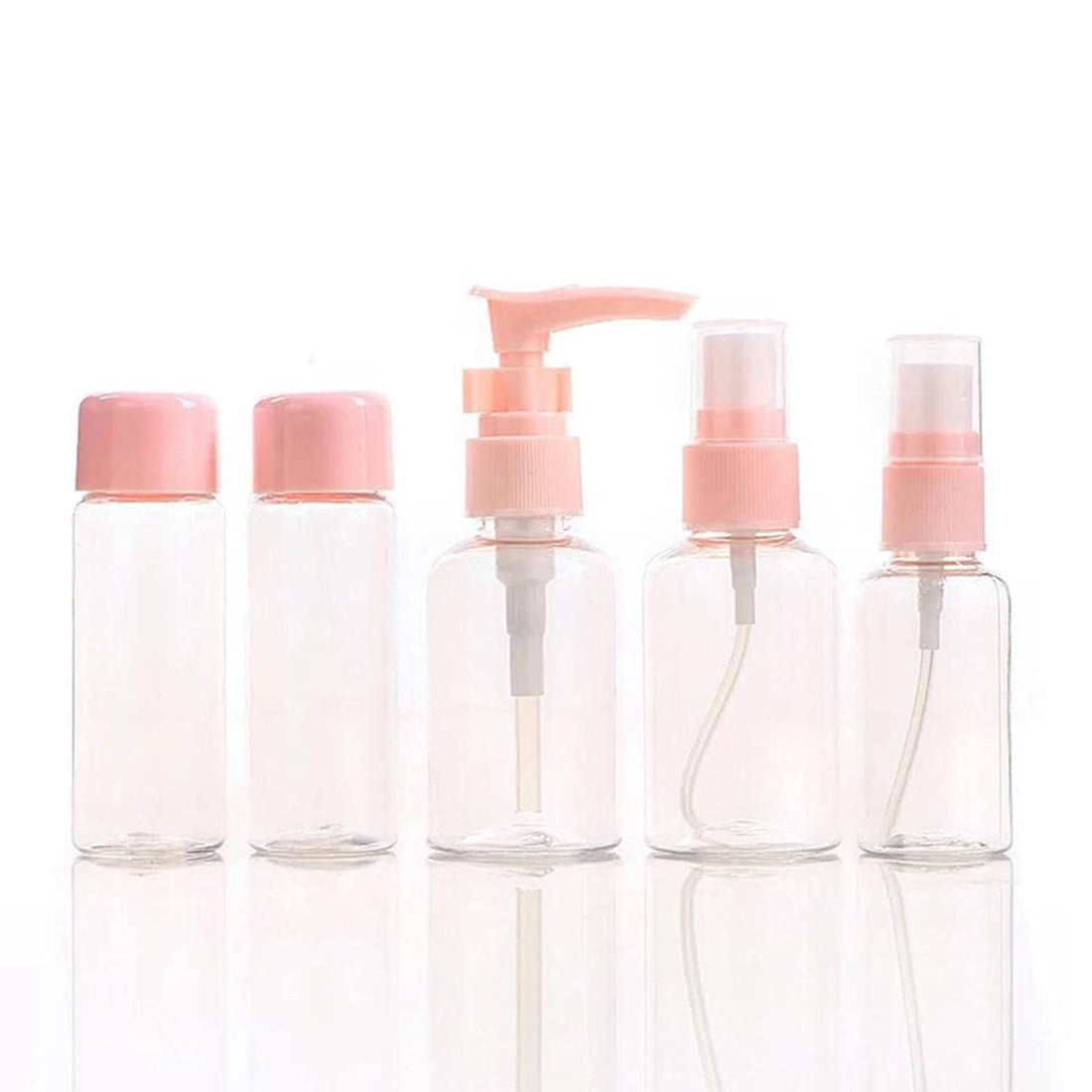 Refill Bottle Set Portable Travel Spray Leakproof Cosmetics Shampoo Conditioner Solution Container Makeup Tool,5pcs(Pink)