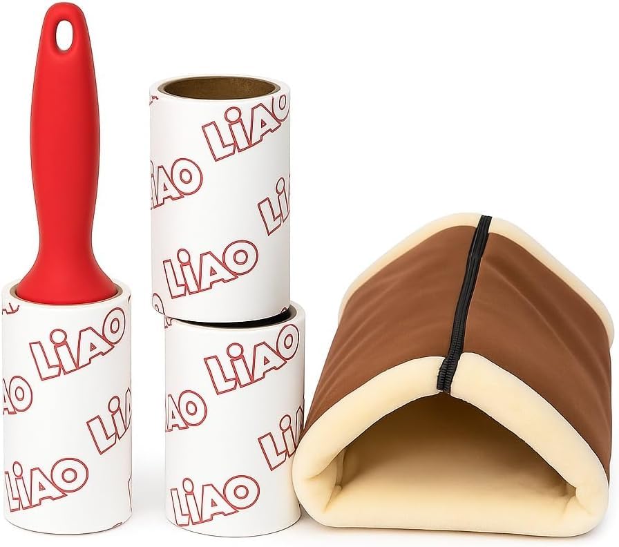 Pet Bed For Cats And Dogs With Lint Roller Tunnel Bed And Soft Mat Portable Lightweight Pet Hair Remover Set 2 In 1 Kit For Kittens Home Car Travel