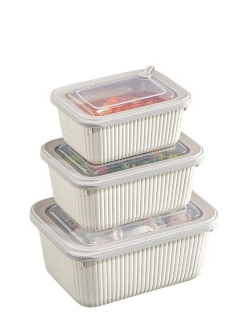 Home 3-Piece Food Storage Container Set â€“ Microwave & Freezer Safe Lids â€“ 600ml, 1050ml, 1750ml â€“ Ideal for Storing Meals, Salads, Vegetables, Fruits, Meat, Beans & Dry Foods â€“ Durable, Food-S