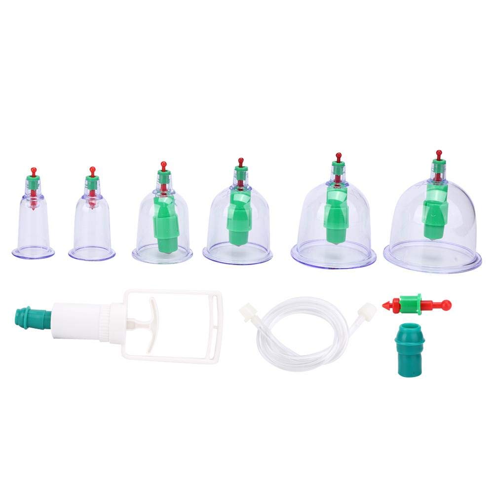 Cupping Therapy Sets, 6 Cups Professional Chinese Acuppoint Vacuum Suction Cup Thickening Household Massage Cupping Set for Body Massage Pain Relief