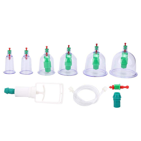 Cupping Therapy Sets, 6 Cups Professional Chinese Acuppoint Vacuum Suction Cup Thickening Household Massage Cupping Set for Body Massage Pain Relief