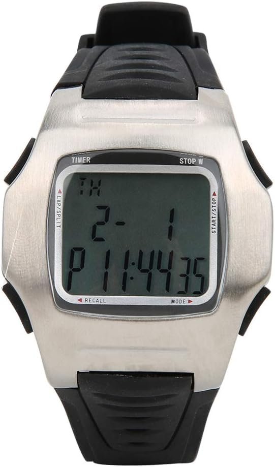 Multifunctional Digital Sports Watch for Referees and Coaches, Stainless Steel Case, Black Rubber Band, Timer, Stopwatch, Memory