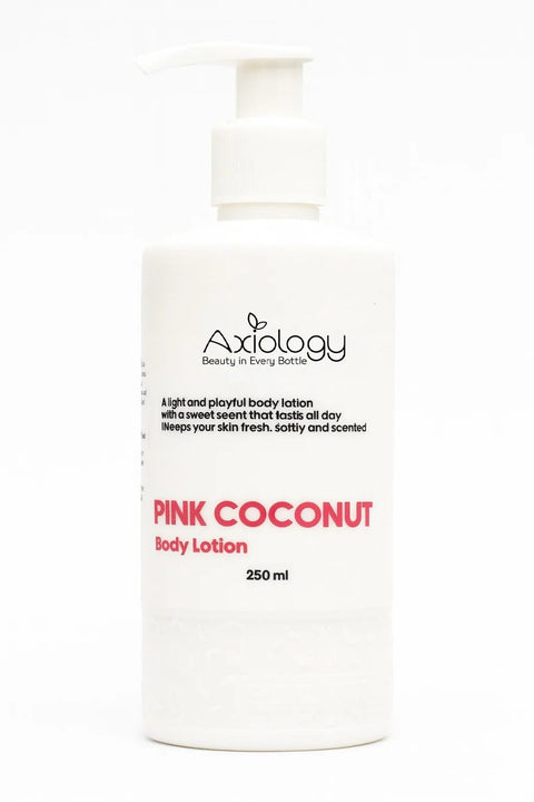 Axiology Pink Coconut Body Lotion, Light and Playful Formula, Bottle, 250 ml