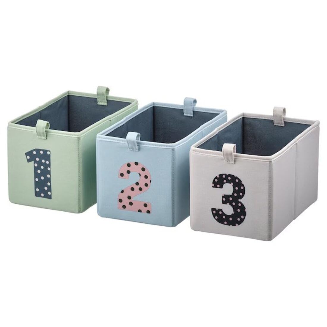 Digital Shoppy BARNDRÖM Box, set of 3, green blue/beige, 17x27x17 cm (6 ¾x10 ¾x6 ¾)