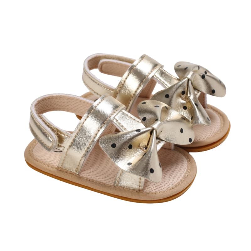Mix&Max girls Sandal Shape Bow Printed Dots Flat Sandal