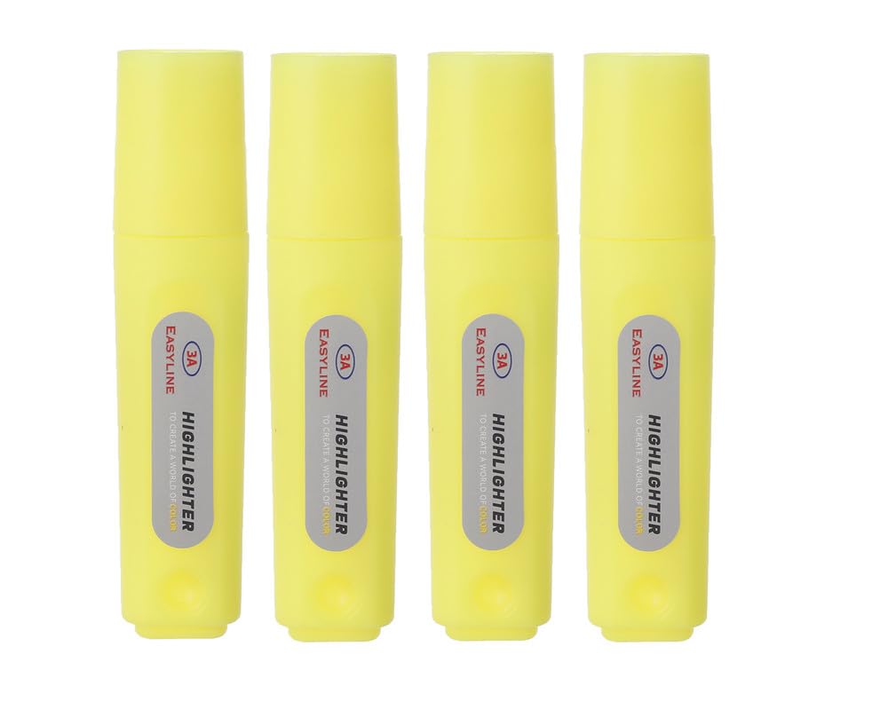 3A Highlighter Set Of 4 Pieces - Yellow 705-6