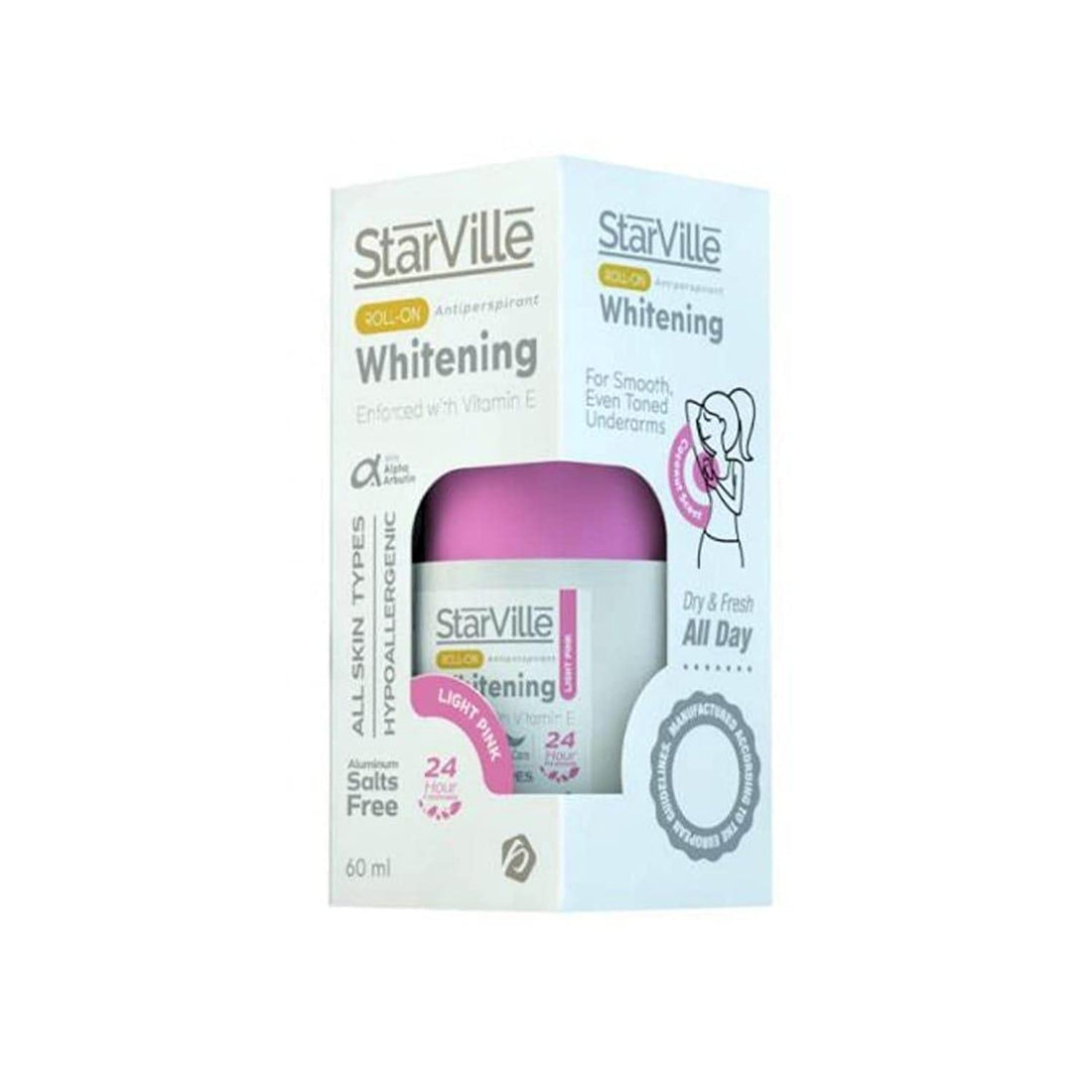 Starville Lightening Roll-On & Antiperspirant for Women light pink , 60 Gm