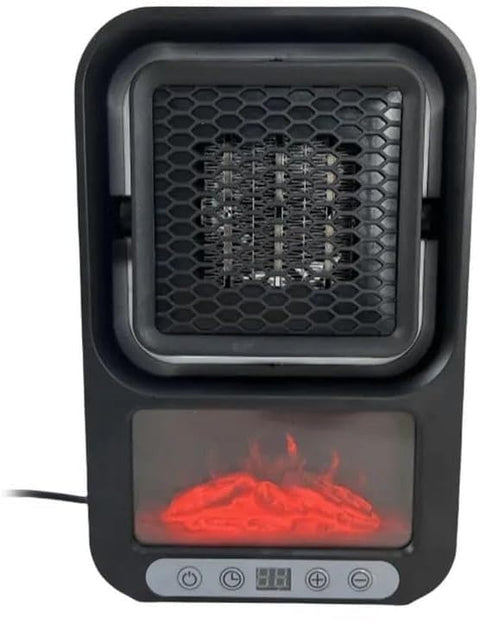 EBASKET Fan Heater with Real Fire LED Effect, Portable and Rotating 180 Degrees