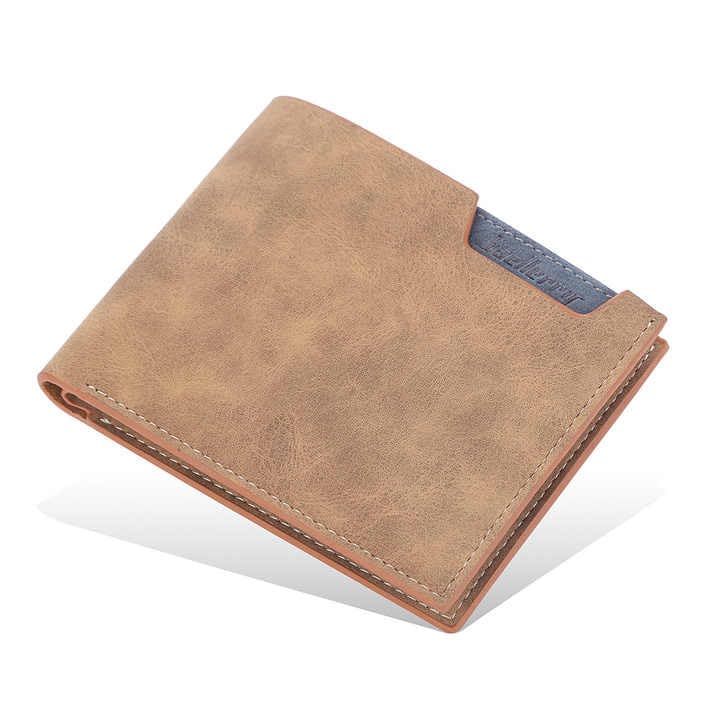 Men's Stylish Suede Leather Wallet With 6 Card Pockets and Card Slot (Light Brown)