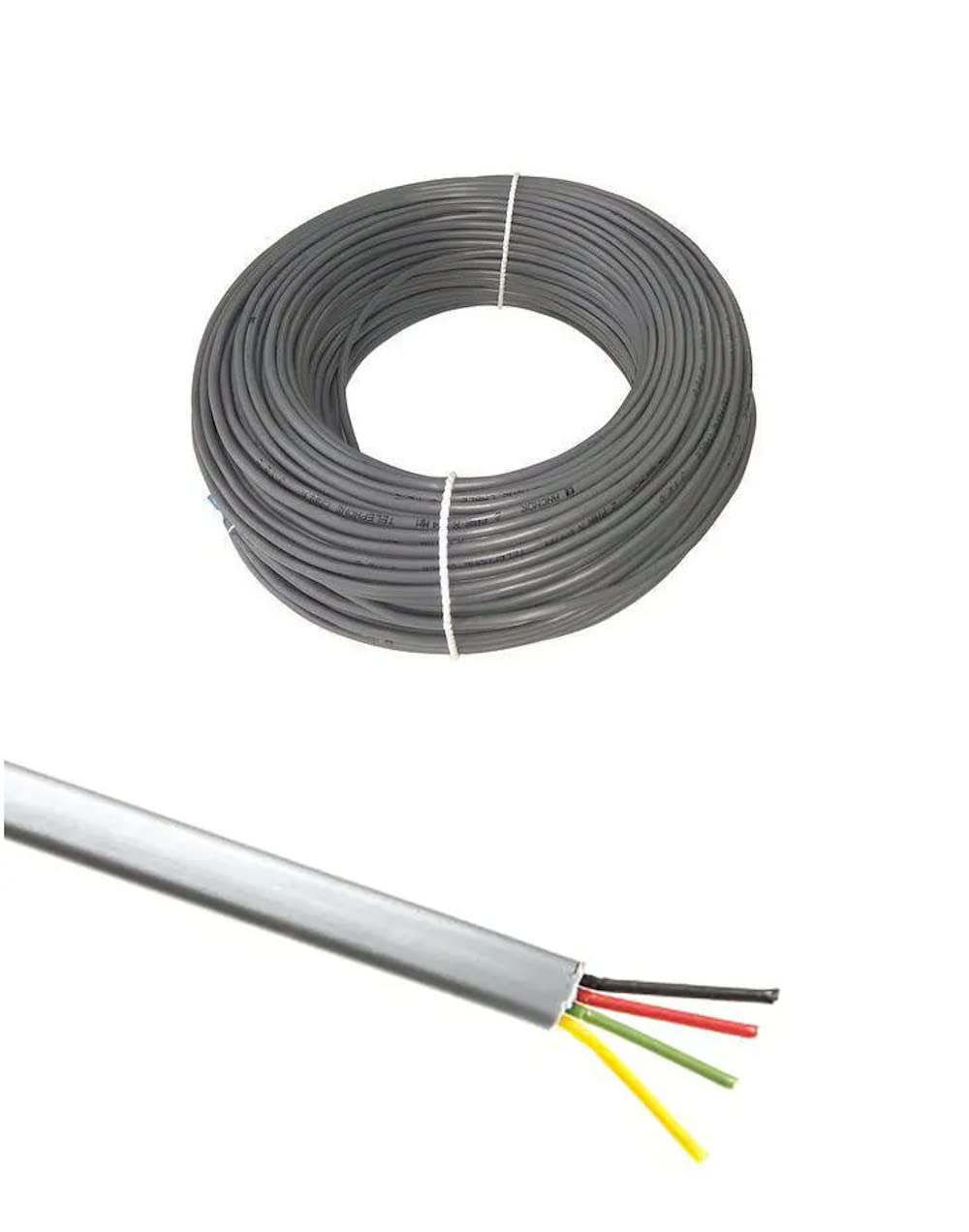 shahinlight Shaheen Light Pure Copper 4 Terminal Telephone Wire for Ground and Intercom - Quality and Efficiency in Conduction Very High - Excellent for All Uses Indoor and Outdoor (Roll 25 Meters)