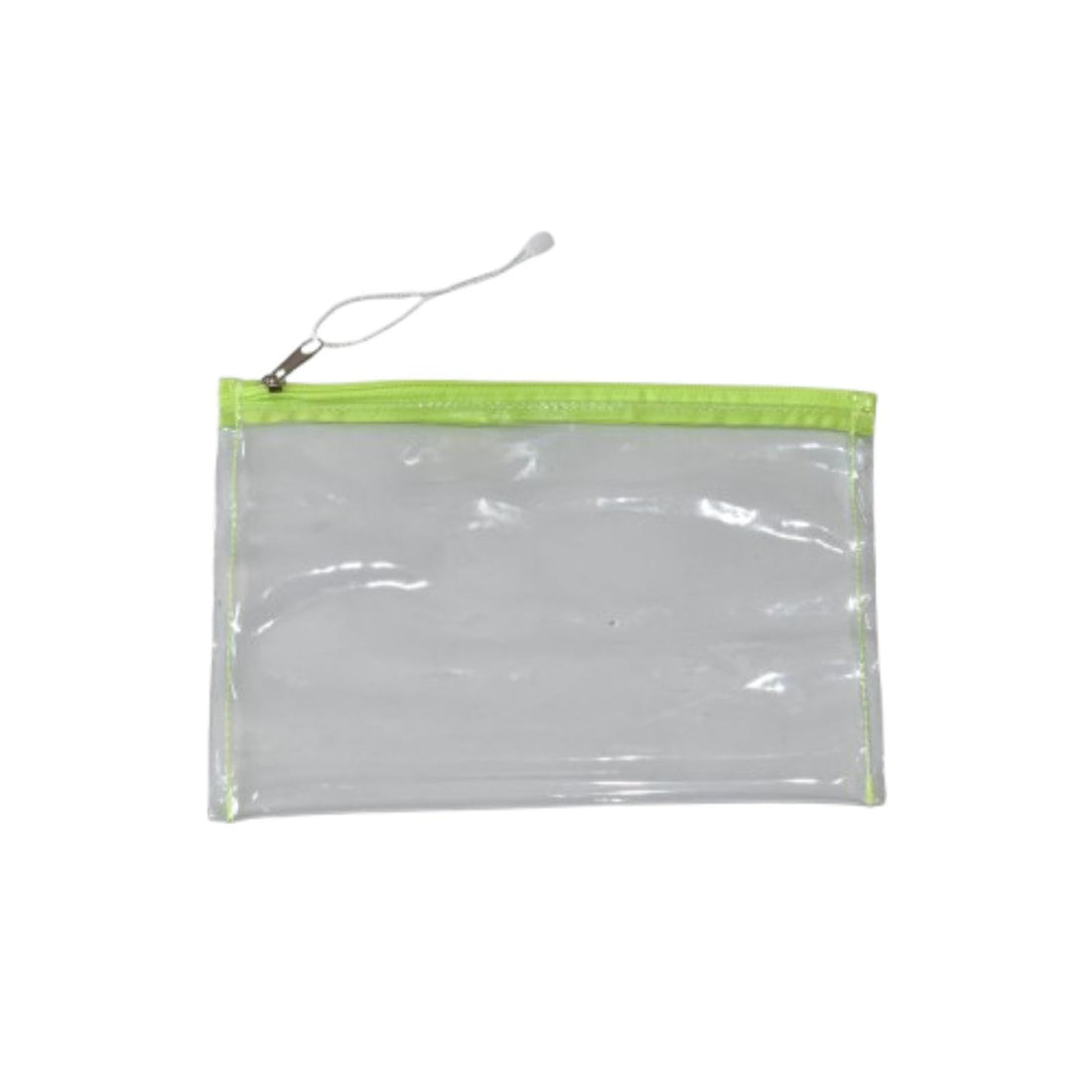 Transparent Pencil Case, Multi-coloured Zipper, Zipper Closure, 20 x 8 x 3 cm (Neon)