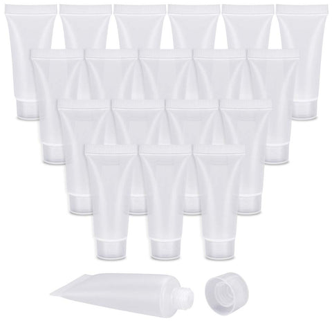 30 PCS Empty Tubes Refillable Clear Cosmetic Containers Plastic Soft Tubes Bottle Squeeze Travel Toiletry Bottles with Lid for Shampoo Cleanser Shower Gel Body Lotion Lip Balm, 10ml