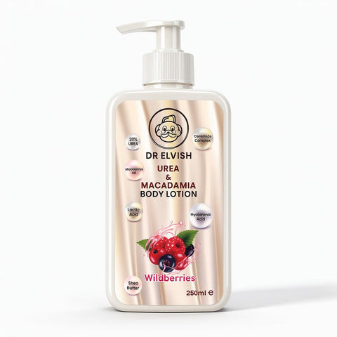Dr. Elvish Urea & Macadamia Body Lotion – Intensive 48H Hydrating Body Cream with 20% Urea, Ceramides & Natural Oils | Repairs Very Dry, Rough & Sensitive Skin | Non-Greasy Formula 250ml