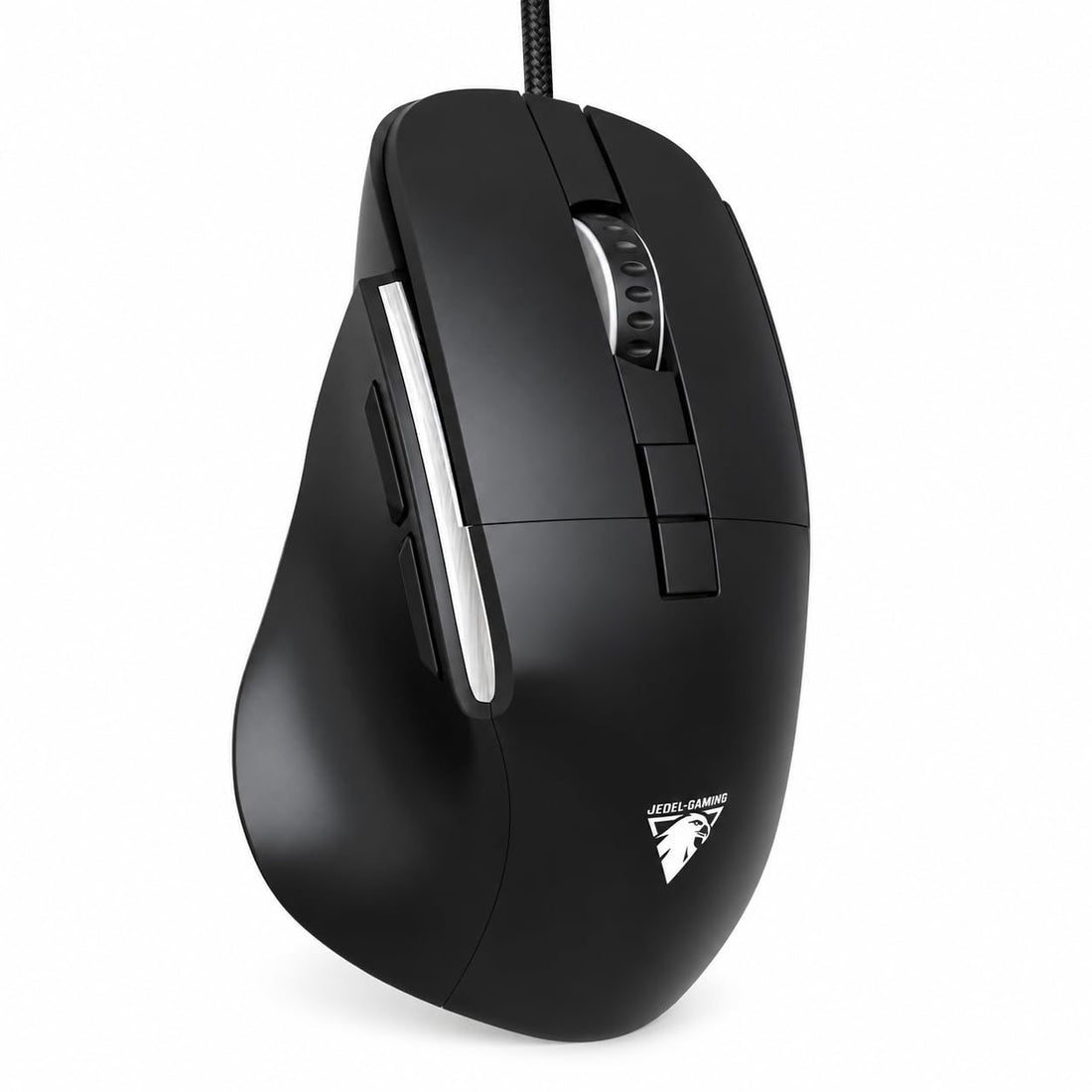 For JeDEL CP102 silent clicks Mouse Mouse – Optical Sensor 3600 DPI – 7 Buttons Braided cable - Ultra Comfortable (Black)