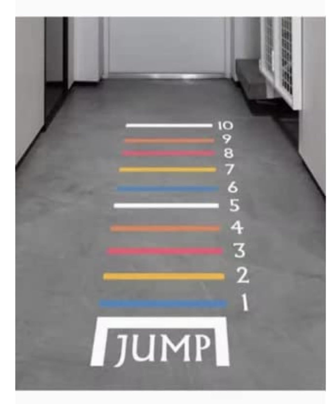 Kids Long Jump Mark Floor Sticker Multicolor