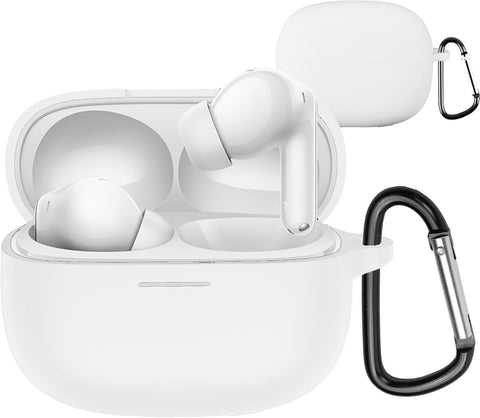 Dl3 Mobilak Silicone Cover Case Compatible with Xiaomi Redmi buds 6 Pro Portable Protective Case Cover With Keychain For Xiaomi Redmi buds 6 Pro (White)