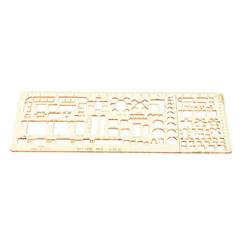 Elmaayergy K225_Y-5 Plastic Ruler With Scientific Shapes With Durable Material, Suitable For School And Home