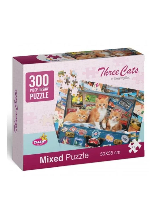 Puzzle 300 Pieces 50 * 36cm - Educational Toy For All Ages Children And Adults Fun And Learn - Multicolor (Cat Puzzle)