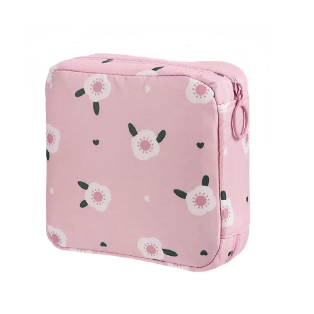 Luwigs Sanitary Napkin Storage Bag Menstrual Cup Pouch Nylon Portable Sanitary Napkin Pads Storage Bags Feminine Menstruation First Period Bag for Teen Girls Women Ladies (One Pack, Pink)