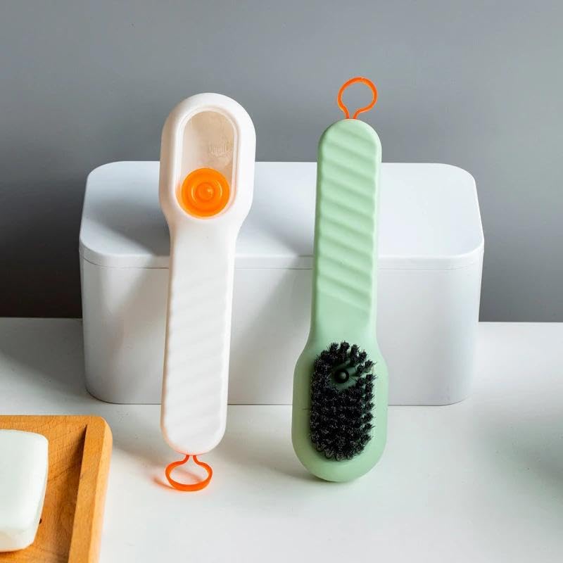 Multipurpose Cleaning Brush with Liquid Soap Storage for Shoes and Clothes, Designed for Repeated Use, Now at Al-Israa (2 Pieces))