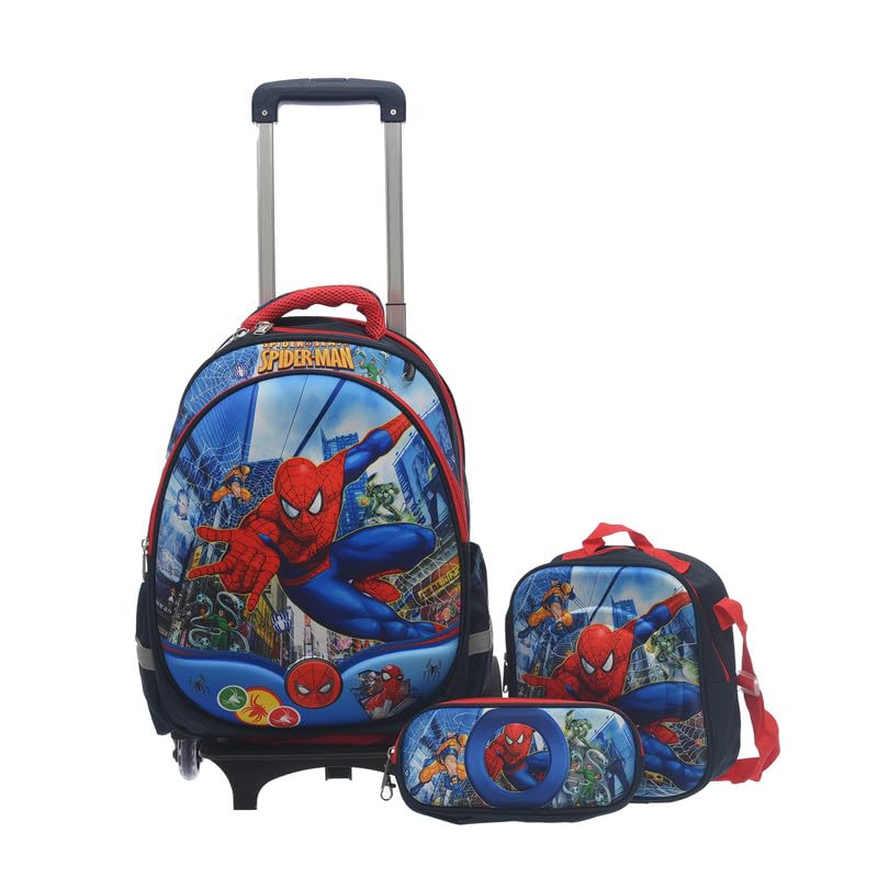 Migo Kids School Backpack trolley removable full set Blue, 16-Inch Size