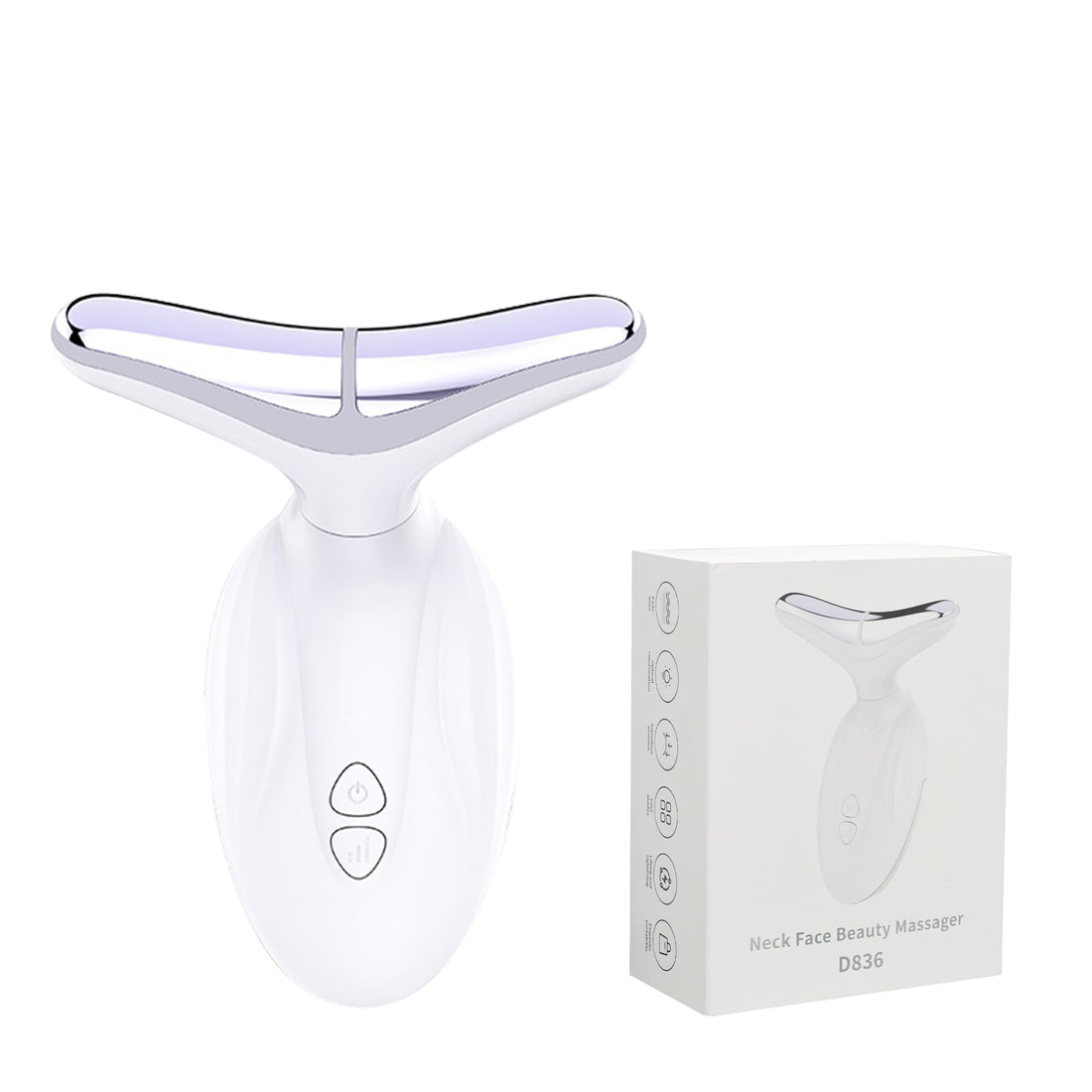 Facial and Neck Massager,Face Sculpting Tool 4 Colour 3 Modes and Vibration for Facial Massager for Double Chin(White)
