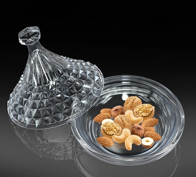 Glass Dates and Candy Plate with Lid (12 * 12)