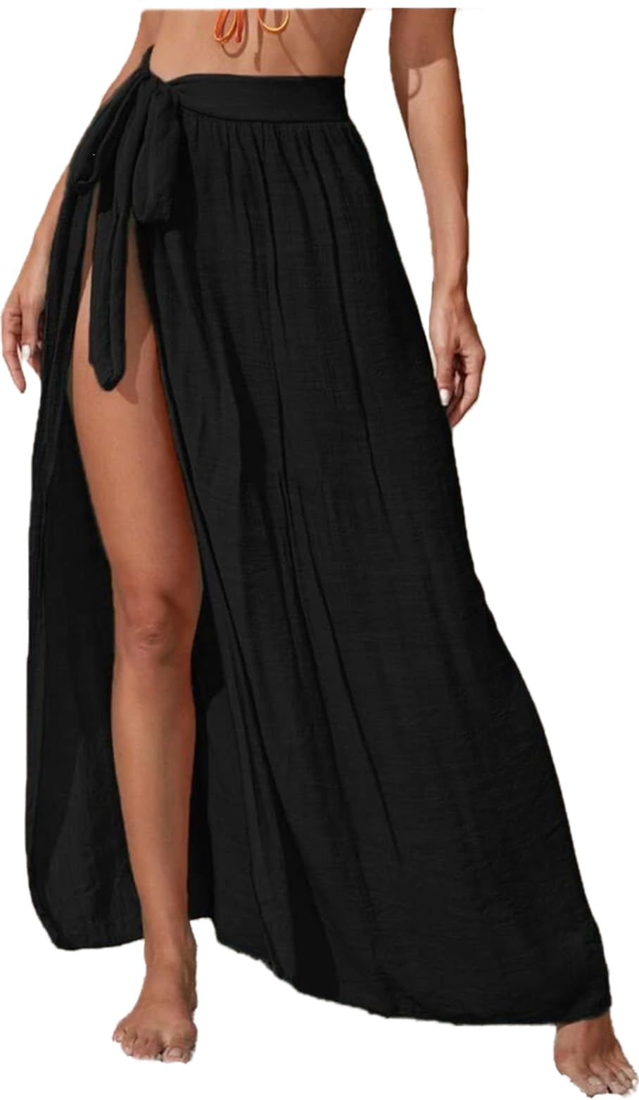 Women Wrap Skirt with Belt Buckle Beach Cover Up Swimsuits (,)