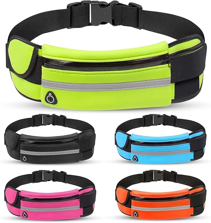 Running Belt bag Packs for Women & Men, waterproof Waist Pack Runners Bag Money Belt Phone Holder for Running Sports Hiking Traveling, Adjustable Belt Pouch fits Most Phone and Waist Sizes (blue)