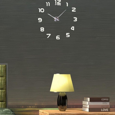 Decorative Wall Clock - Elegant Silver color Frameless for Home and Office 80-90cm