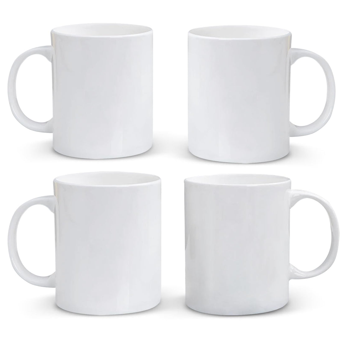Large and Lightweight Bone China Espresso Cups Porcelain Coffee Mugs 4 Pcs for Latte Cappuccino Mocha Cocoa, 14oz Porcelain Tea Cups with Handles