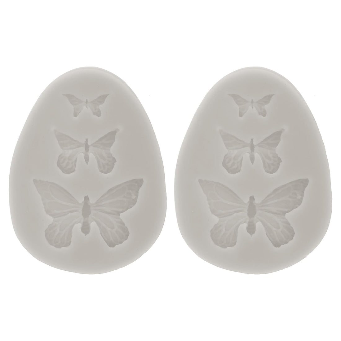 PATIKIL 2PCS Polymer Clay Mold, Clay Mold Fondant Mold 3 Butterfly Mold Silicone Rose for Crafts Air Dry DIY Cake Chocolate Candy Sugar Baking, Grey
