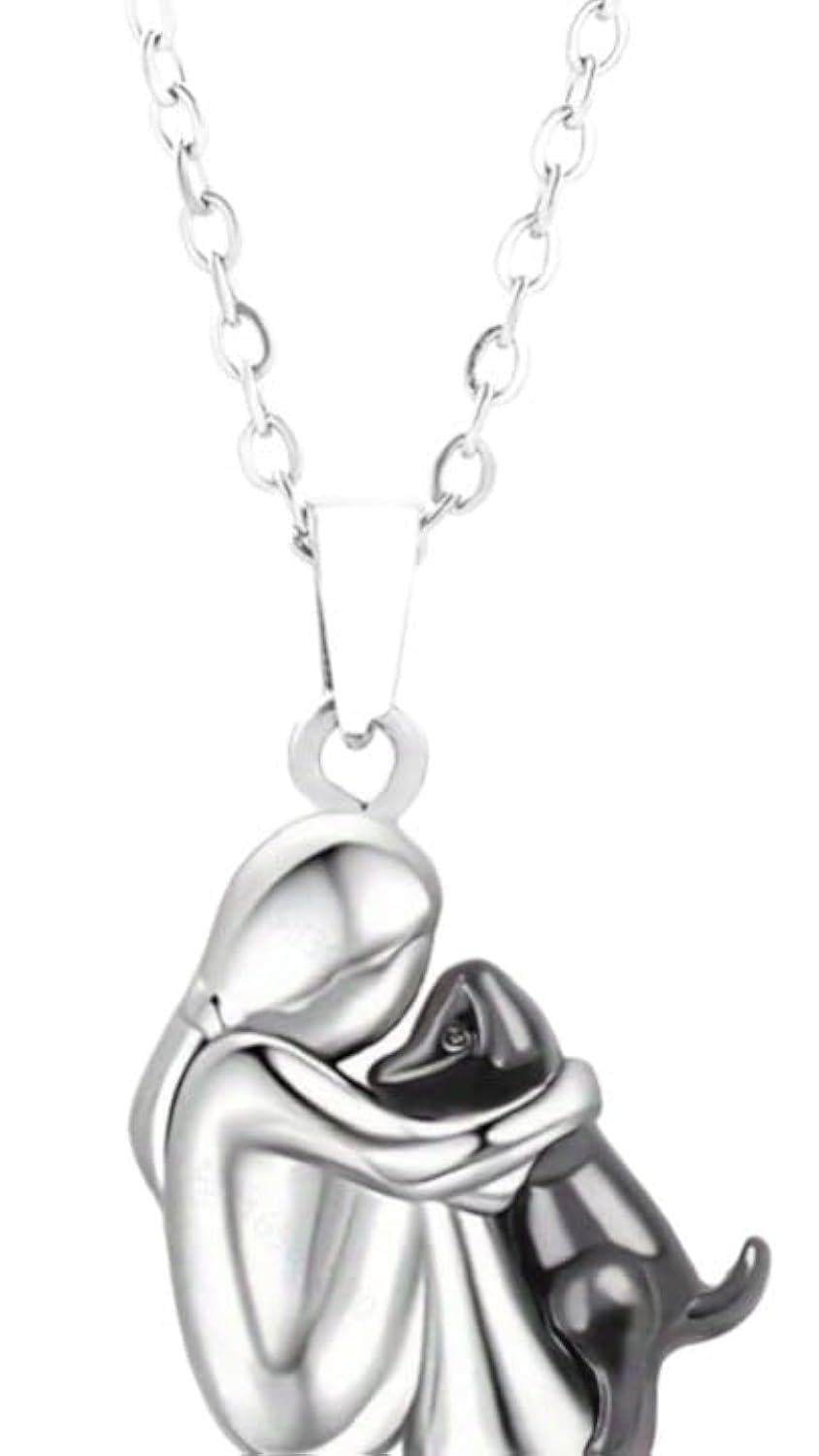 Cute Style lady Hug With Pet Dog Pendant Necklace French Simple Style Pendant Necklace Women's Necklace For Daily Dress Up